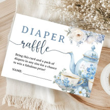 Een baby brouwt theebaby shower luierraffle