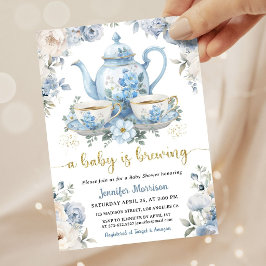 Een baby brouwt thema baby shower jongen blauwe bl kaart