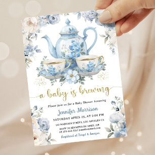 Een baby brouwt thema baby shower jongen blauwe bl kaart