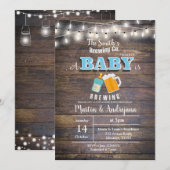 Een baby brouwt uitnodiging Boy BaByQ (Voorkant / Achterkant)