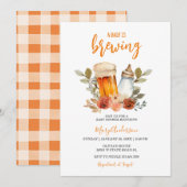 Een Baby brouwt verbrande Oranje bloemen Baby show Kaart (Voorkant / Achterkant)