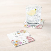Een Baby brouwt Wildflower Tea Baby shower Kartonnen Onderzetters (Insitu)