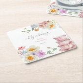 Een Baby brouwt Wildflower Tea Baby shower Kartonnen Onderzetters (Schuin)