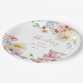 Een Baby brouwt Wildflower Tea Baby shower Papieren Bordje (Gekanteld)