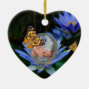 Een baby bundel van vreugde kerst keramisch ornament