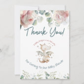 Een Baby Dragon is onderweg Baby shower Dank je we Bedankkaart (Voorkant)