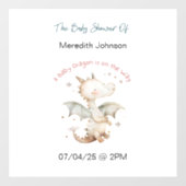 Een Baby Dragon is onderweg Baby Window Cling Raamsticker (Vel)