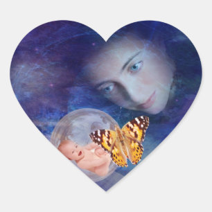 Een baby en moeders vreugde hart sticker
