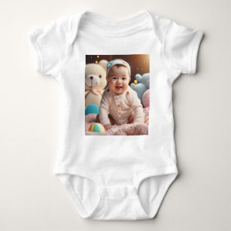 Een baby glimlacht romper