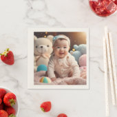 Een baby glimlacht servet (Insitu)