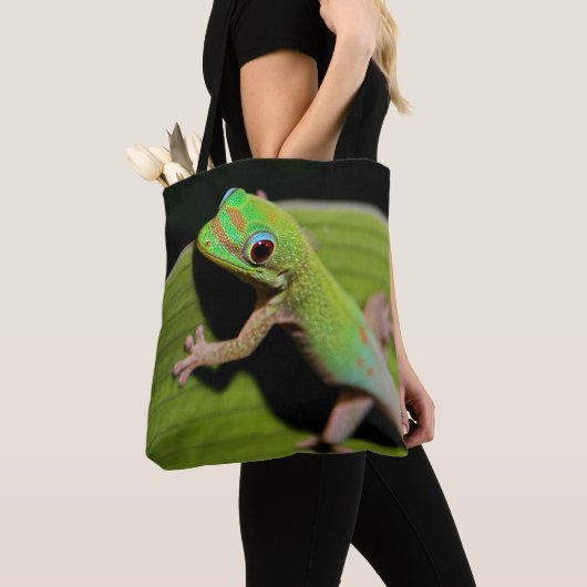 Een Baby Green Gecko Tote Bag (Dichtbij)