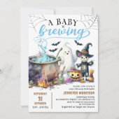 Een Baby is aan het brouwen! Boy Schattige Hallowe Kaart (Voorkant)