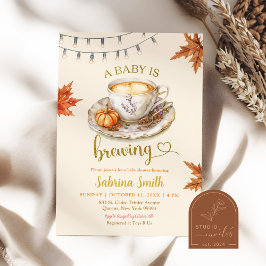 Een baby is aan het brouwen Coffee Leaves Baby Sho Kaart