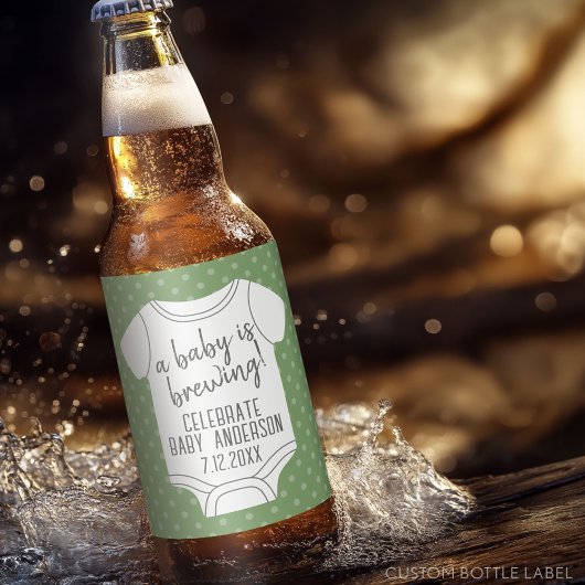 Een Baby is aan het brouwen — Couples Shower - Gro Bier Etiket