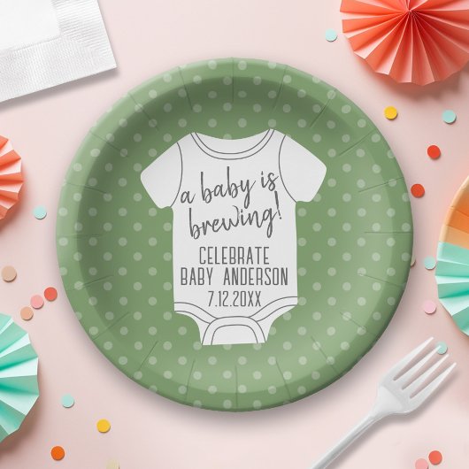 Een Baby is aan het brouwen — Couples Shower - Gro Papieren Bordje