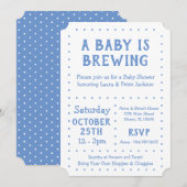 Een Baby is aan het brouwen, Douche Uitnodigen Kaart (Voorkant / Achterkant)