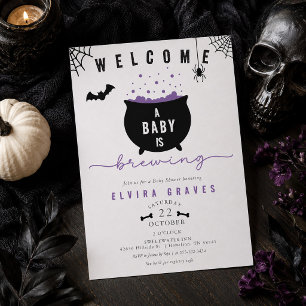 'Een baby is aan het brouwen' Griezeld Halloween B Kaart