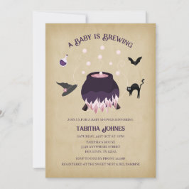Een Baby is aan het brouwen | Halloween Baby show Kaart