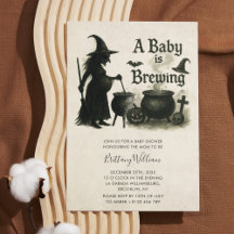 Een baby is aan het brouwen Halloween Baby Shower