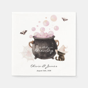 Een baby is aan het brouwen Halloween baby shower Servet