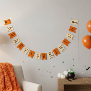 Een baby is aan het brouwen Halloween Shower Hekse Vlaggetjes
