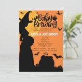 Een Baby is aan het brouwen | Halloween Witch Baby Kaart (Staand voorkant)