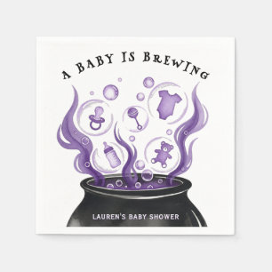 Een baby is aan het brouwen Heksenketel Halloween  Servet