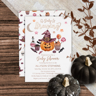 Een baby is aan het brouwen Jack-O-Lantern Hallowe Folie Uitnodiging