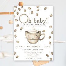 Een baby is aan het brouwen Kawaii koffie Baby Sho