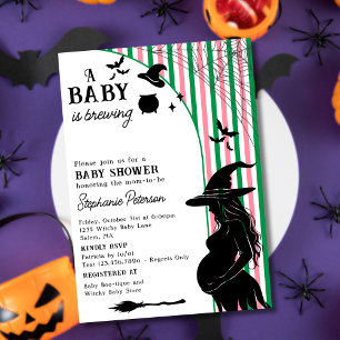 Een baby is aan het brouwen Roze Groen Halloween B Kaart