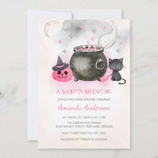 Een Baby is aan het brouwen Schattige Halloween Gi Kaart (Voorkant)