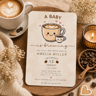 Een baby is aan het brouwen Schattige koffie baby  Kaart