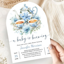 Een baby is aan het brouwen Thee Baby Shower Jonge
