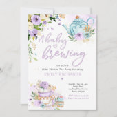 Een baby is aan het brouwen Thee Feestje Baby Show Kaart (Voorkant)