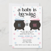 Een Baby is aan het brouwen - Witch Cauldron Gende Kaart (Voorkant)