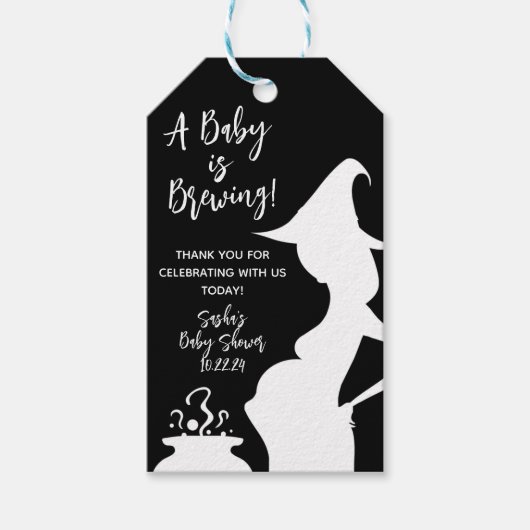 Een Baby is aan het groeien! Halloween Baby shower Cadeaulabel (Voorkant)