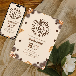 Een baby is aan het koffiezetten Baby Shower Kaart