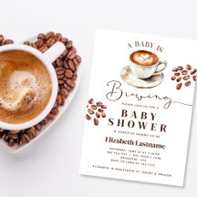 Een baby is aan het koffiezetten Thema Baby Shower