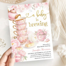 Een baby is aan het theezetten Baby Shower Meisje 