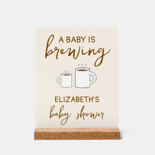 Een Baby is Baby shower Acryl Bord (Voorkant)