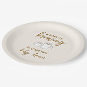Een Baby is Baby shower Papieren Bordje (Gekanteld)