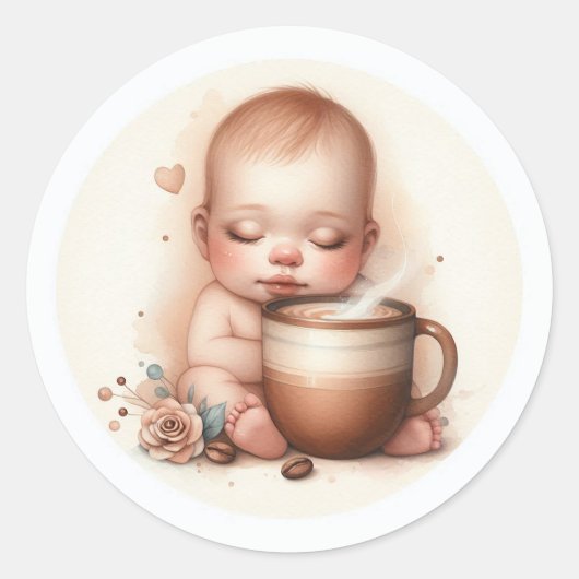 Een Baby is Baby shower Ronde Sticker (Voorkant)