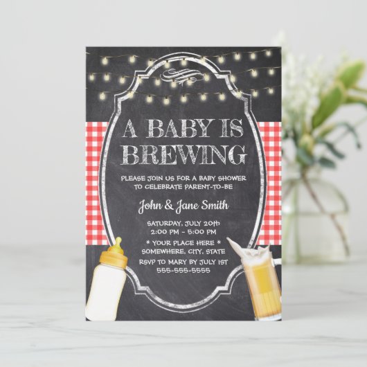 Een Baby is Baby shower van bijtende kalkplank Kaart (Staand voorkant)