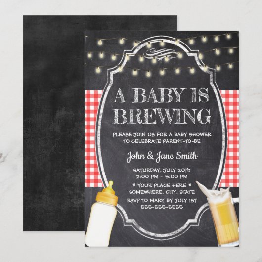 Een Baby is Baby shower van bijtende kalkplank Kaart (Voorkant / Achterkant)