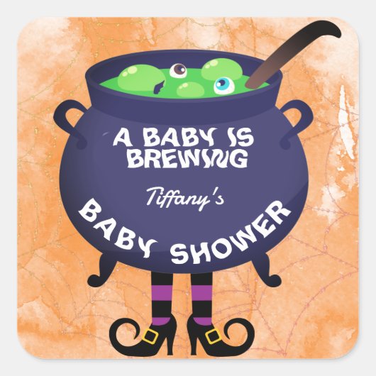 Een Baby is Baby shower van de Breedte Vierkante Sticker (Voorkant)
