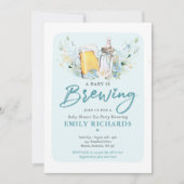 Een Baby is Baby shower van de brouwflesjes en de  Kaart (Voorkant)