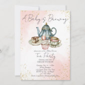 Een baby is baby shower van een theefeestje kaart (Voorkant)