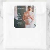 Een Baby is Baby shower Vierkante Sticker (Tas)