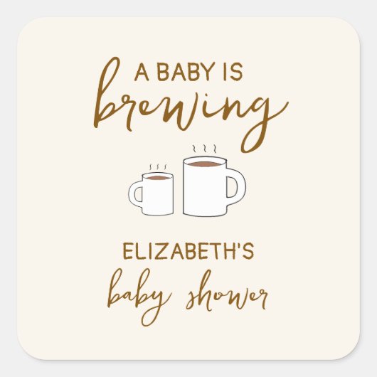 Een Baby is Baby shower Vierkante Sticker (Voorkant)