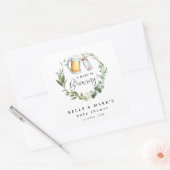 Een Baby is Baby shower Vierkante Sticker (Envelop)
